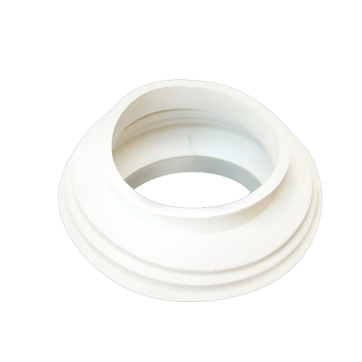 Conector de inodoro para inodoro con triturador de goma blanca